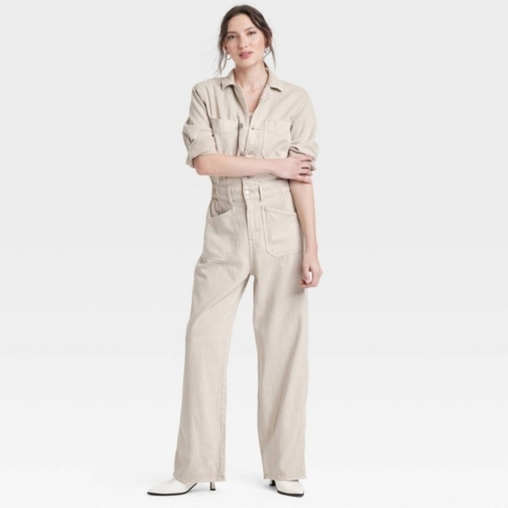 Universal Thread Light Beige Utility Jumpsuit | S… - image 1